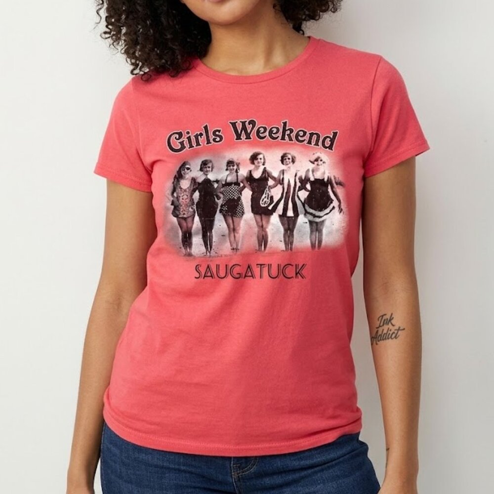 Girls Trip Weekend Saugatuck Vacation Funny Womens T-Shirt Size Small